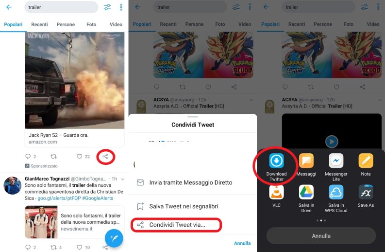 Scaricare video da Twitter su Android