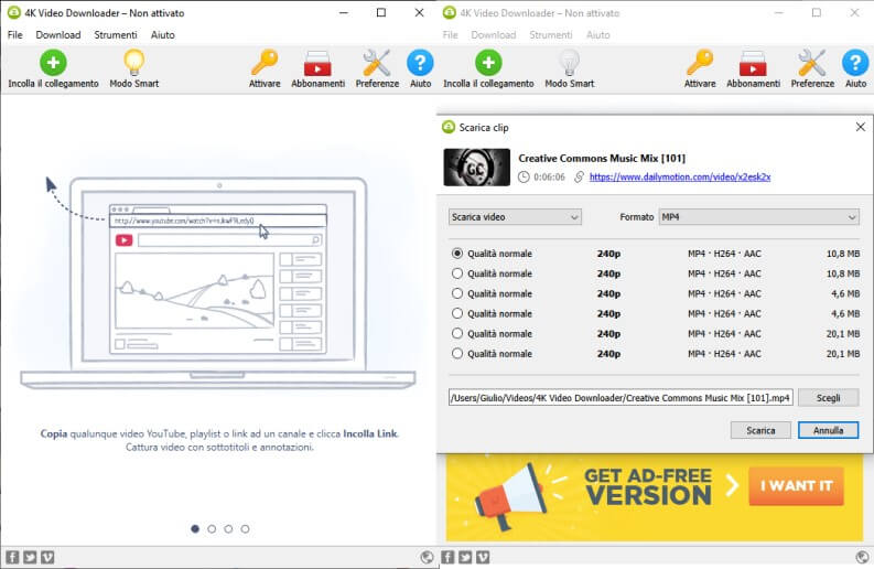 Scaricare video con 4K Video Downloader