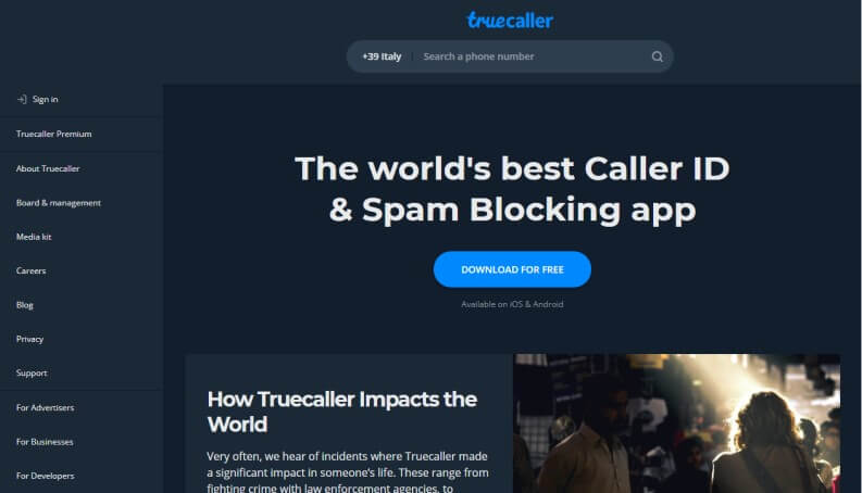 Truecaller filtro contro chiamate moleste