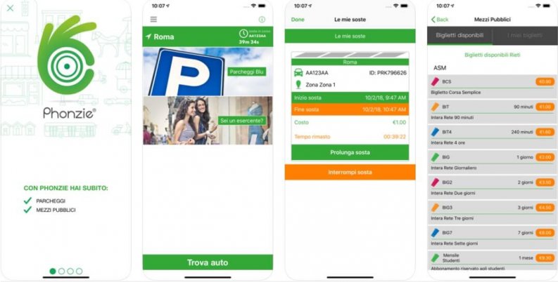 Phonzie per pagare parcheggi e biglietti