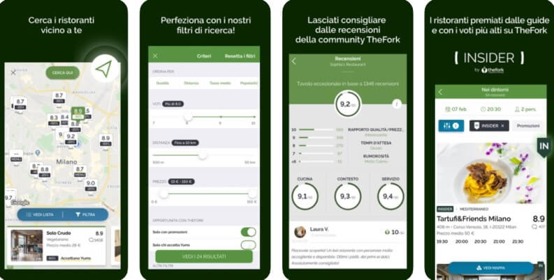 cercare ristoranti con The Fork