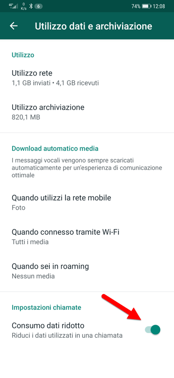 risparmiare dati GB MB whatsapp