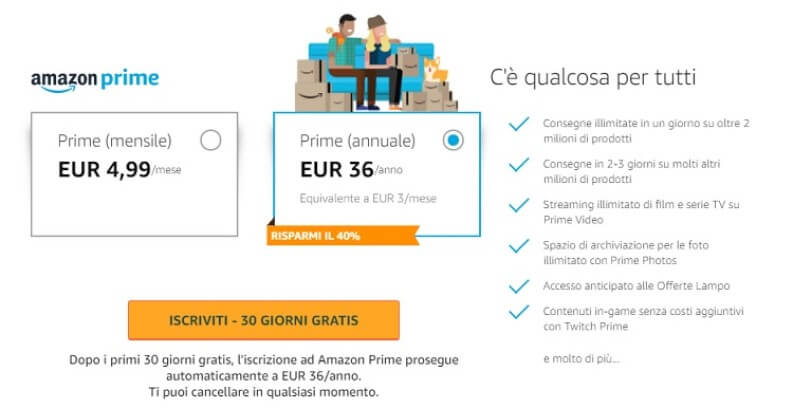 Quanto Costa Amazon Prime Video Al Mese