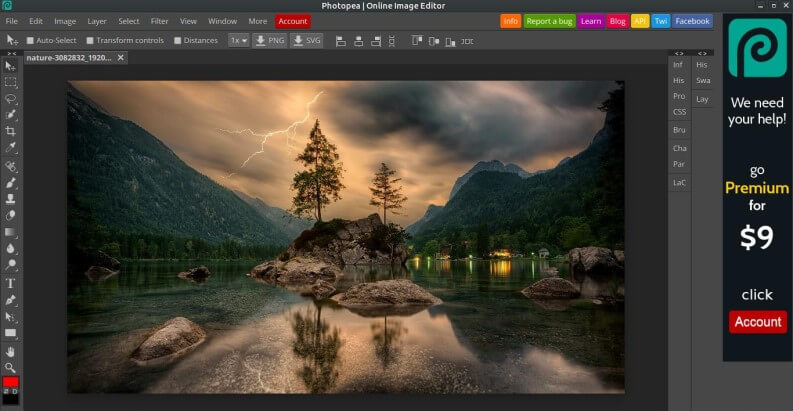 Alternative a Photoshop gratis: PhotoPea