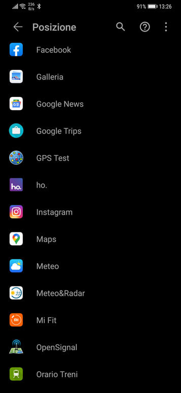 app autorizzate accesso posizione gps