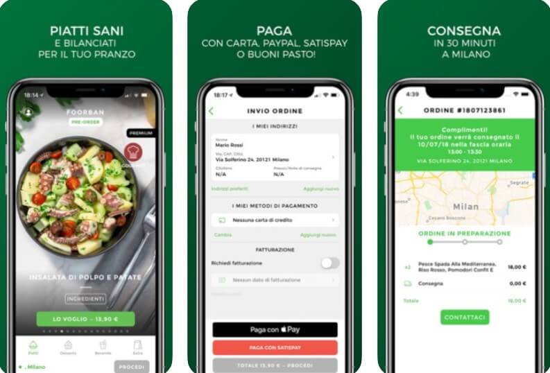 siti per ordinare cibo Foorban
