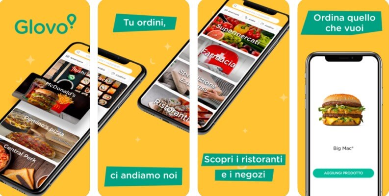 ordinare cibo online Glovo