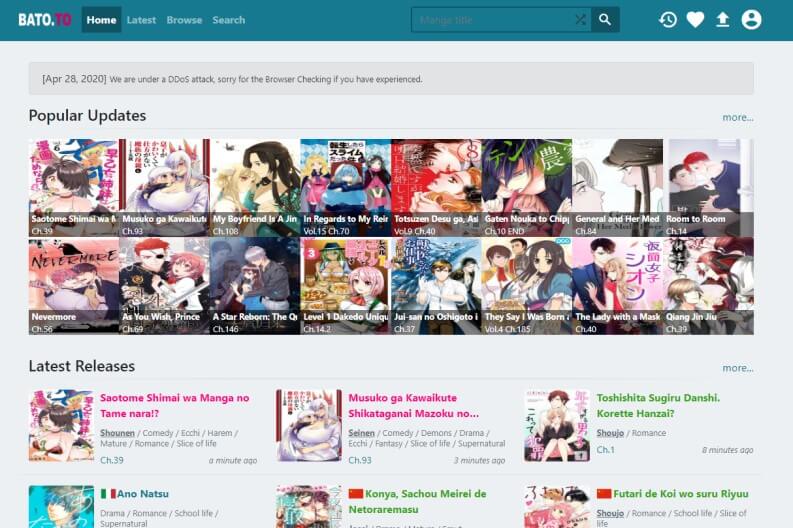 Migliori siti per leggere Manga online: Batato