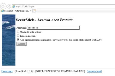 Accesso area protetta da SecurStick