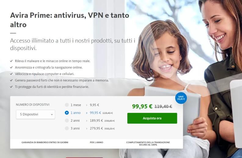 Costo Avira Prime