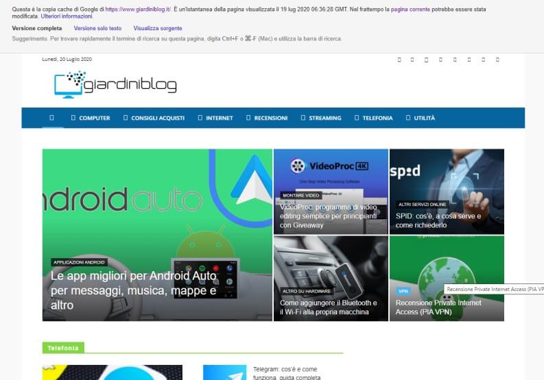 operatore cache google ricerca avanzata