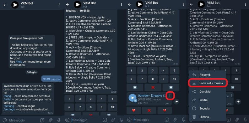 Vkm_bot come si usa per scaricare musica
