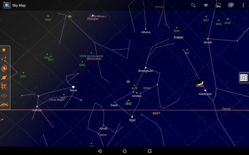 App astronomia: Sky Map