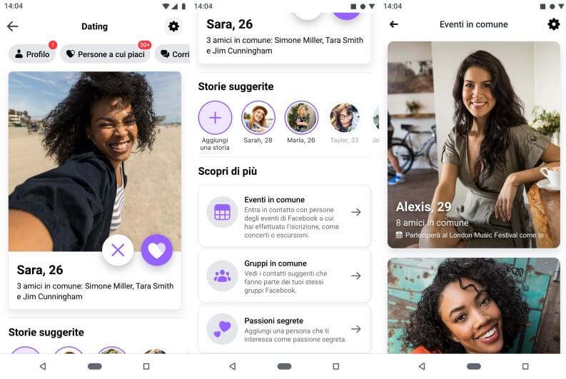 facebook dating search italia