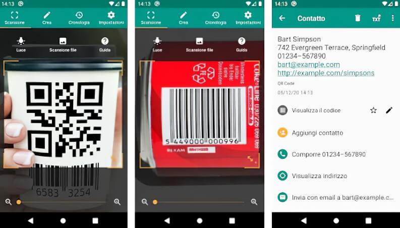 Lettore QR e lettore codici a barre per Android