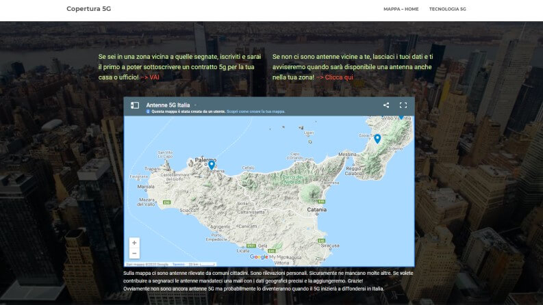 Verificare la copertura 5G con la mappa di copertura5g.it