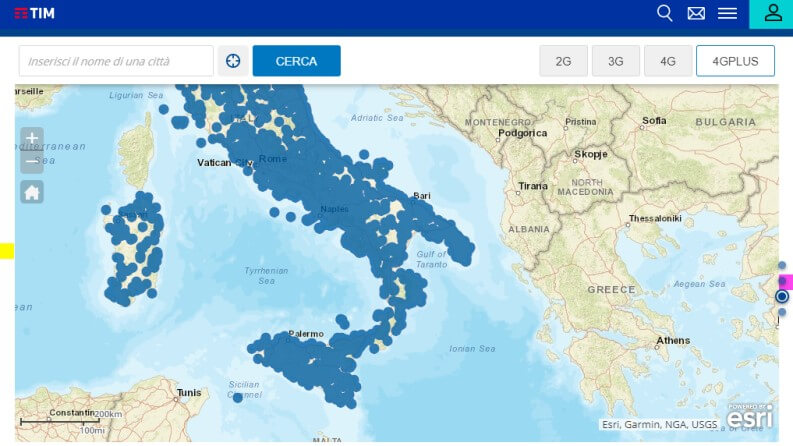 mappa copertura TIM