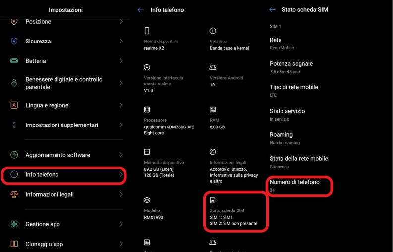 Trovare il numero di una SIM con Android