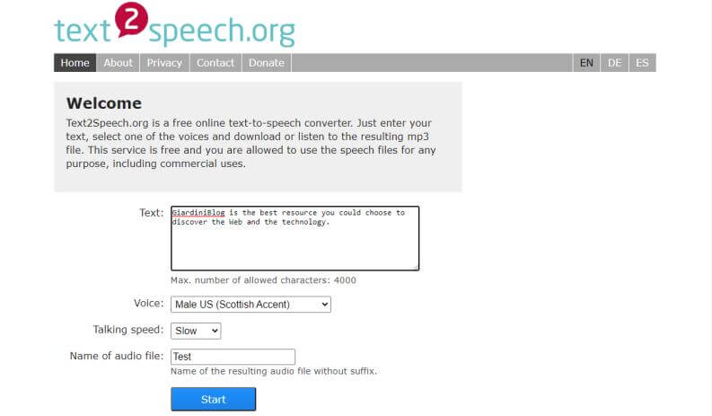 I migliori convertitori di testo in voce online TextToSpeech