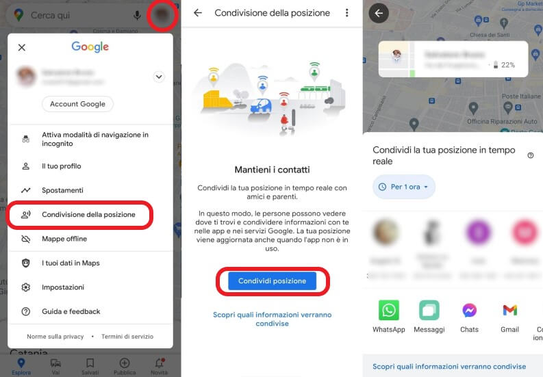 Condivisione Posizione con Google Maps