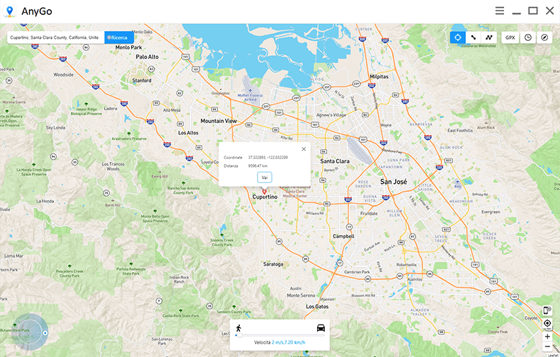 Cupertino Mappa Posizione Falsa