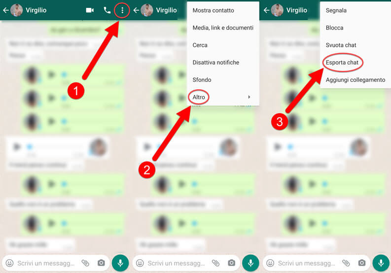 Esporta Chat Whatsapp Telegram