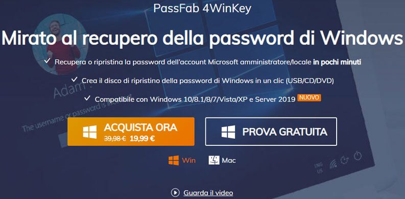 PassFab 4Winkey prova gratuita o acquista