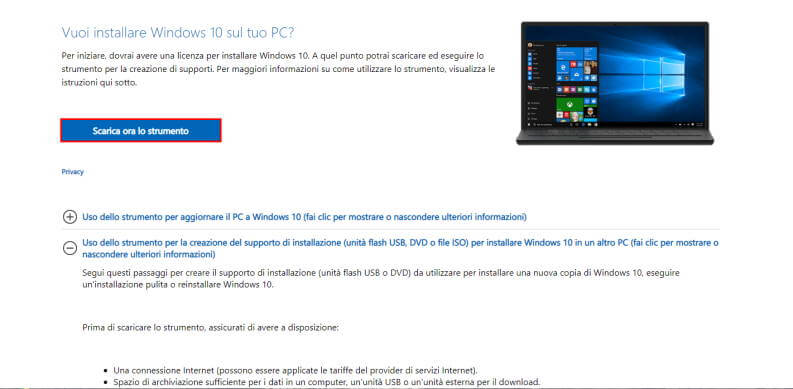 Scaricare Windows 10