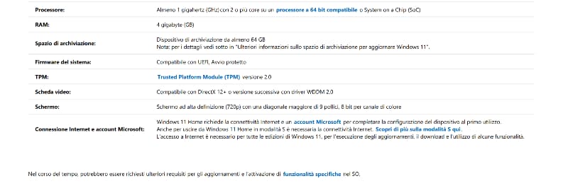 Requisiti Minimi Windows 11