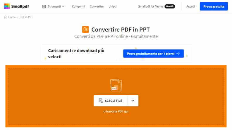 SmallPDF Convertire PDF In PPT