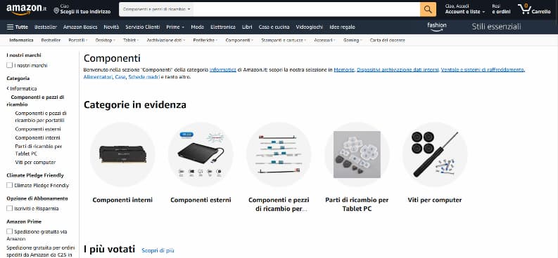 Amazon Componenti Pc