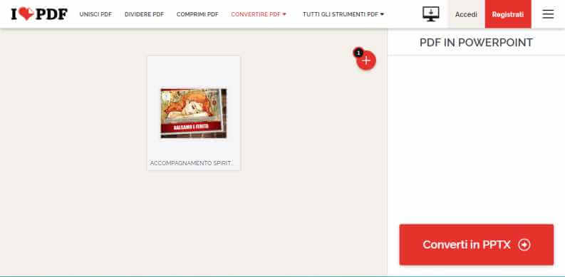 ILovoePDF Convertire PDF In PPT