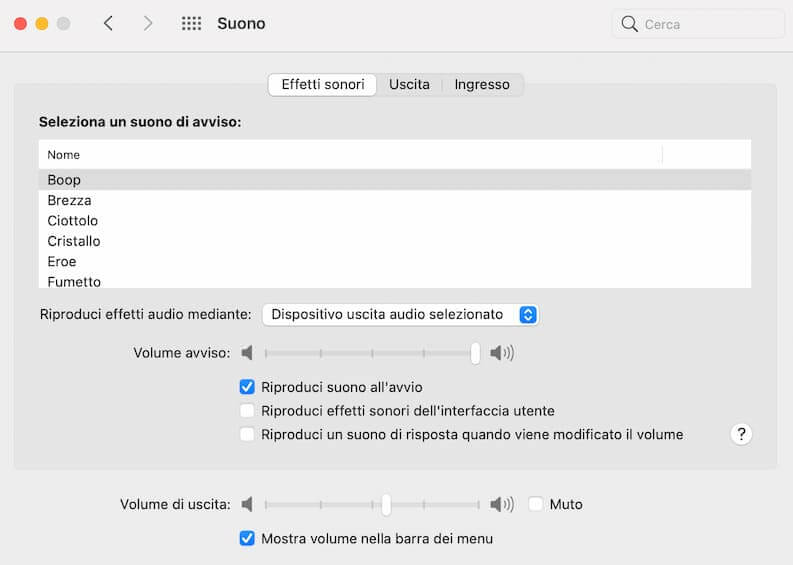 Disattivare Suono Screenshot Mac