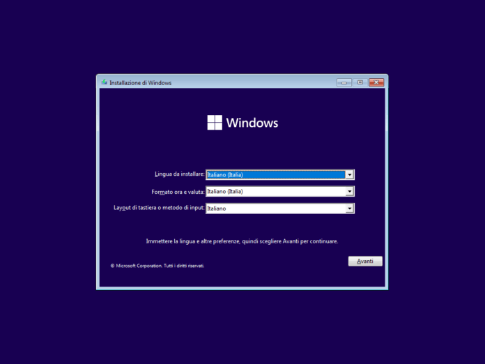 Installazione Windows 11