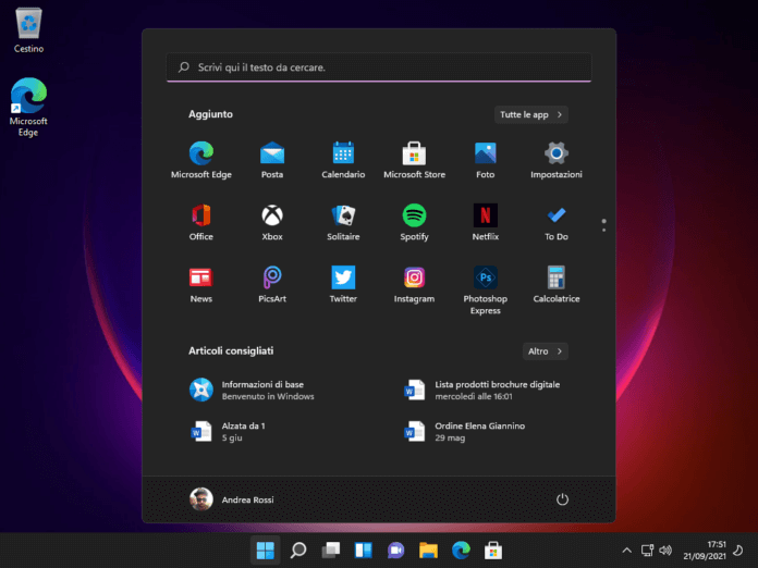 Menu Start Windows 11