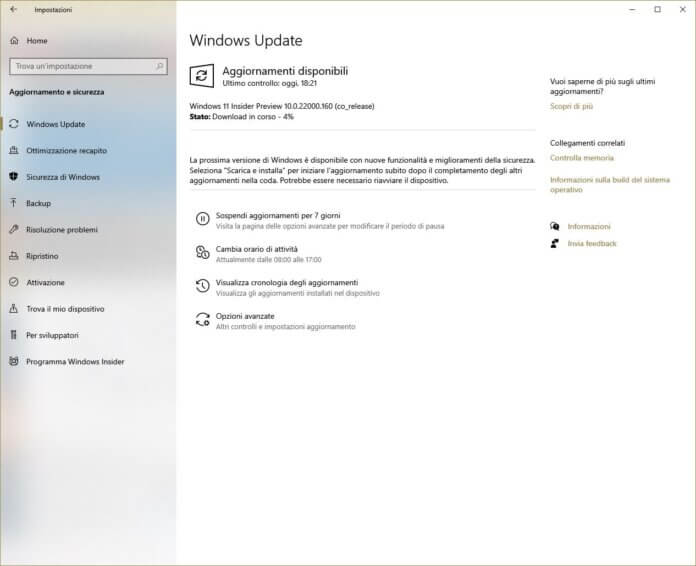 Aggiornamenti Windows Update