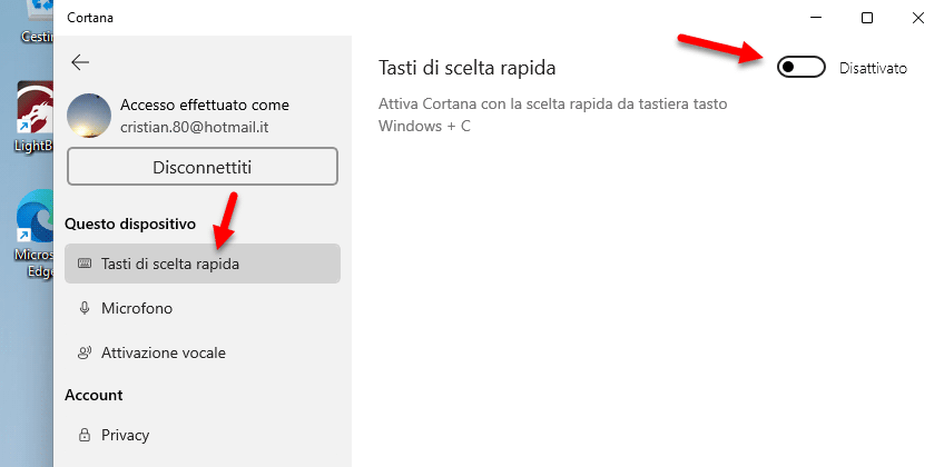 Disattiva Cortana Tasti Di Scelta Rapida