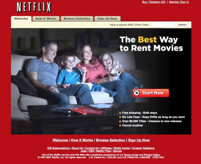 Sito Web Netflix 2000