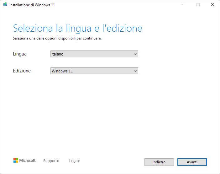 Installazione Di Windows11