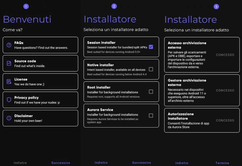 installazione Aurora Store