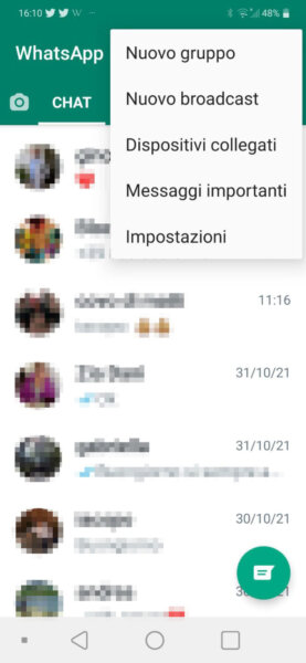 Impostazioni WhatsApp