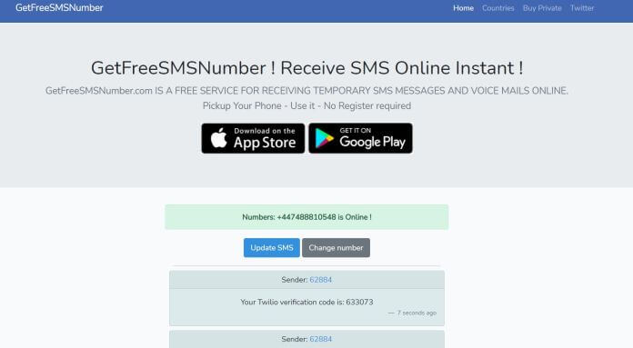 Free Receive SMS Online