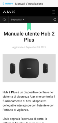 App Ajax Manuale Hub 2 Plus