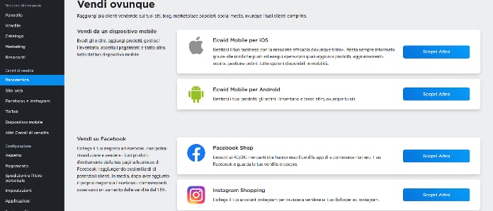 Ecwid Lightspeed Canali Vendita