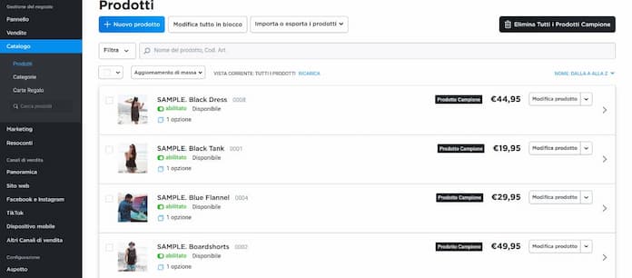 Ecwid Lightspeed Inserimento Prodotti