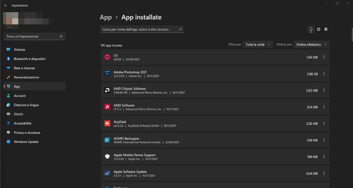 Installazione Applicazioni Windows 11 