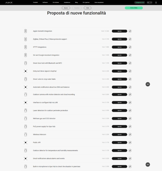 Nuove Funzionalita Ajax Systems