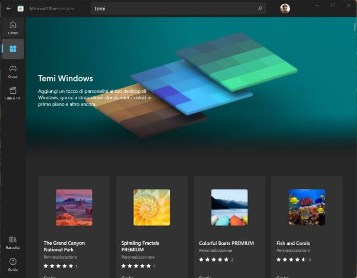 Temi Windows Microsoft Store