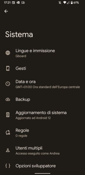 Aggiornare Android