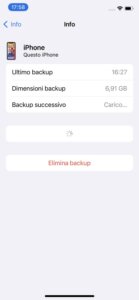 Eliminare Backup Sistema IPhone